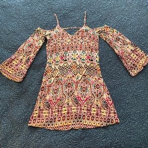 Bell sleeve mini dress